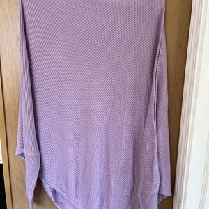 Venus Pullover Shawl Type Long Sleeve Purple medium Asymmetrical Sweater